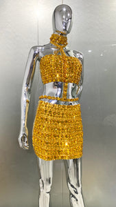 Thalia Rhinestone Top/Skirt Set