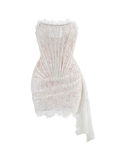 Valery Lace Mini Coquette Dress - White