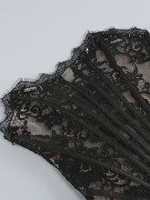 Valery Lace Coquette Mini Dress - Black