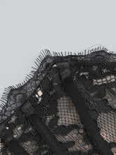 Valery Lace Coquette Mini Dress - Black