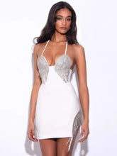 Ariel Rhinestoned Bandage Dress - White
