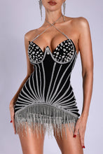 Ciara Rhinestones & Diamonds Mini Dress - Black