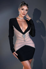 Brigitte Diamond Crystal Mini Dress - Black & White