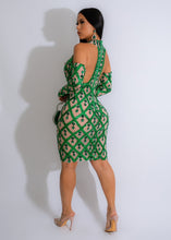 Anika Diamante Mini Dress With Gloves - Green