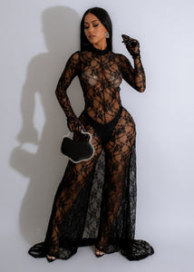 Rihanna Lace Jumpsuit - Black