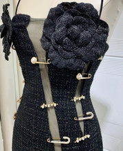 Gina Old Money Tweed Mini Dress - Black