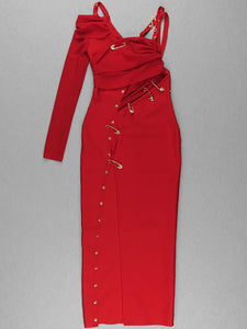 Zetari Midi Bandage Dress - Red