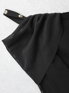 Zetari Bandage Midi Dress - Black & Red