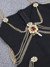 Angelique Bandage Chains Maxi Dress - Black
