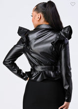 Zoe Faux Leather Jacket With Belt