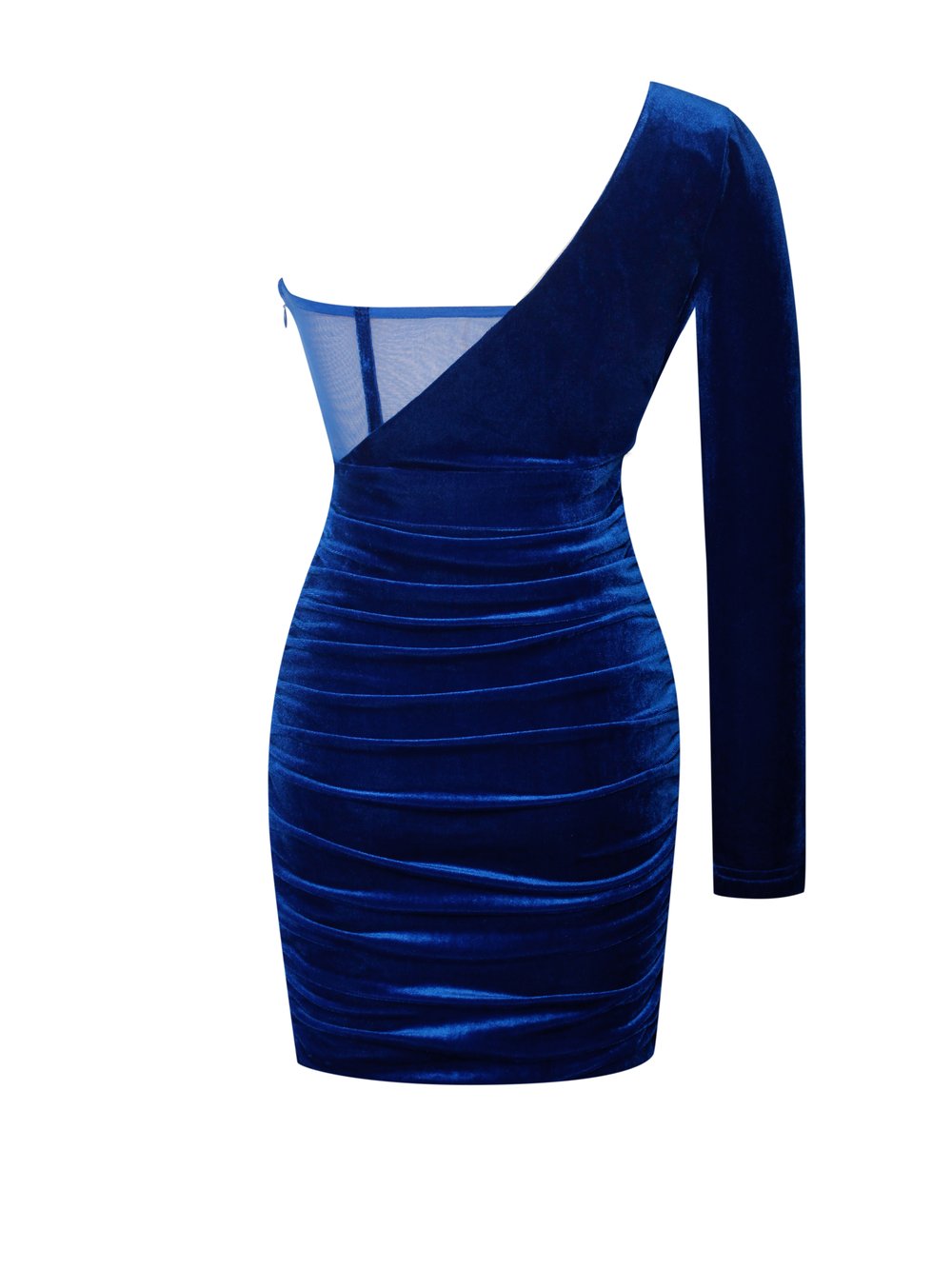 Elevated Blue Velvet One Sleeve Dress – Mango's Boutique 1