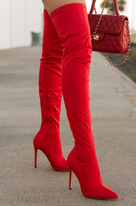 Giselle Over The Knee Red Boots