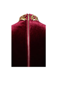 Zenaida Cutout Velvet Gown - Burgundy