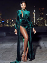 Zenaida Emerald Green CutOut Velvet Gown