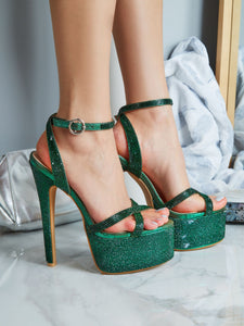 Tiara Platform Heel - Emerald Green