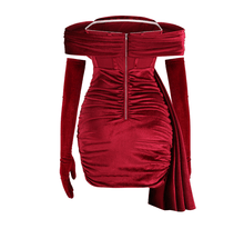 Irisa Burgundy Off Shoulder Corset Dress