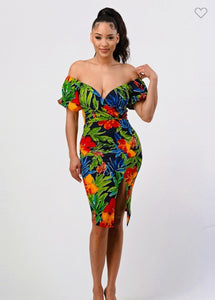Amazonia Floral Midi Dress - Multi
