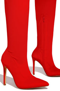 Giselle Over The Knee Red Boots